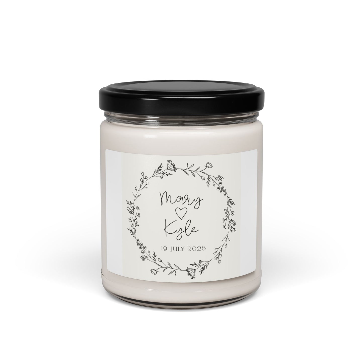 Personalized Scented Soy Candle - Wedding Keepsake with Custom Names & Date