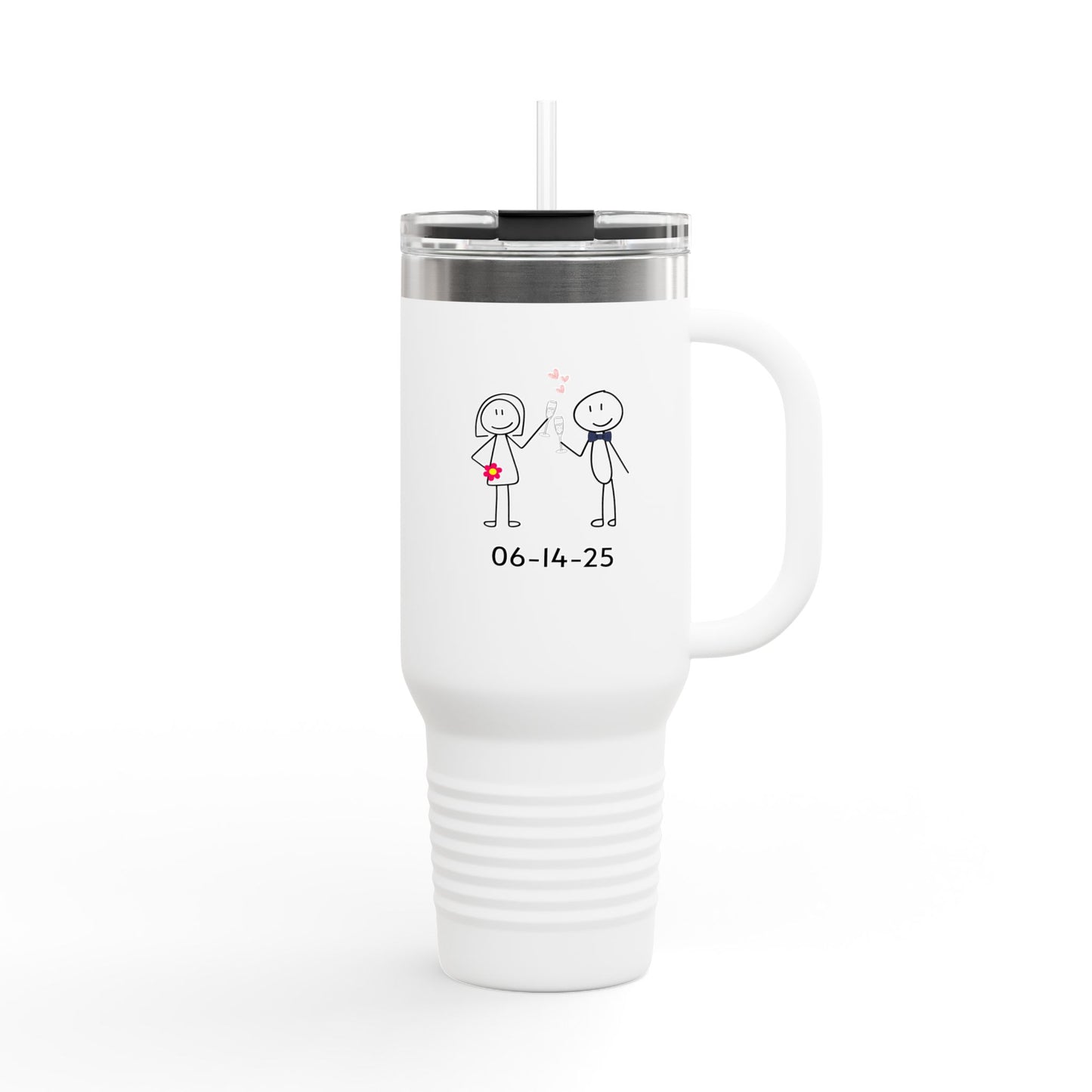 Personalized Insulated Travel Mug - 40oz, Perfect for Couples and Celebrations